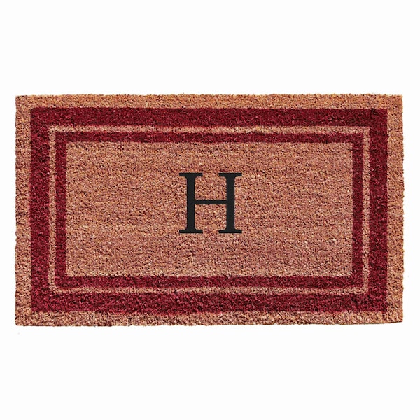 Calloway Mills Monogram Door Mat, Natural, Burgundy, 18 in W x 30 in L 152991830H - main